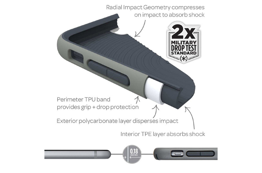 iPhone 6 MightyShell Clear/Grå