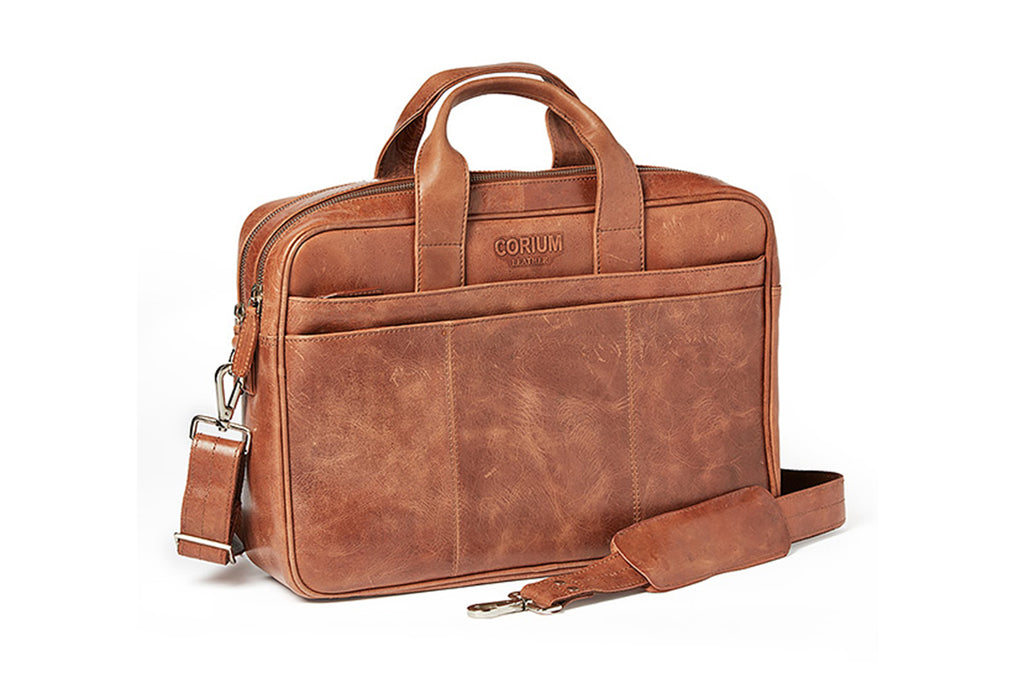 Corium double laptop taske - vintage